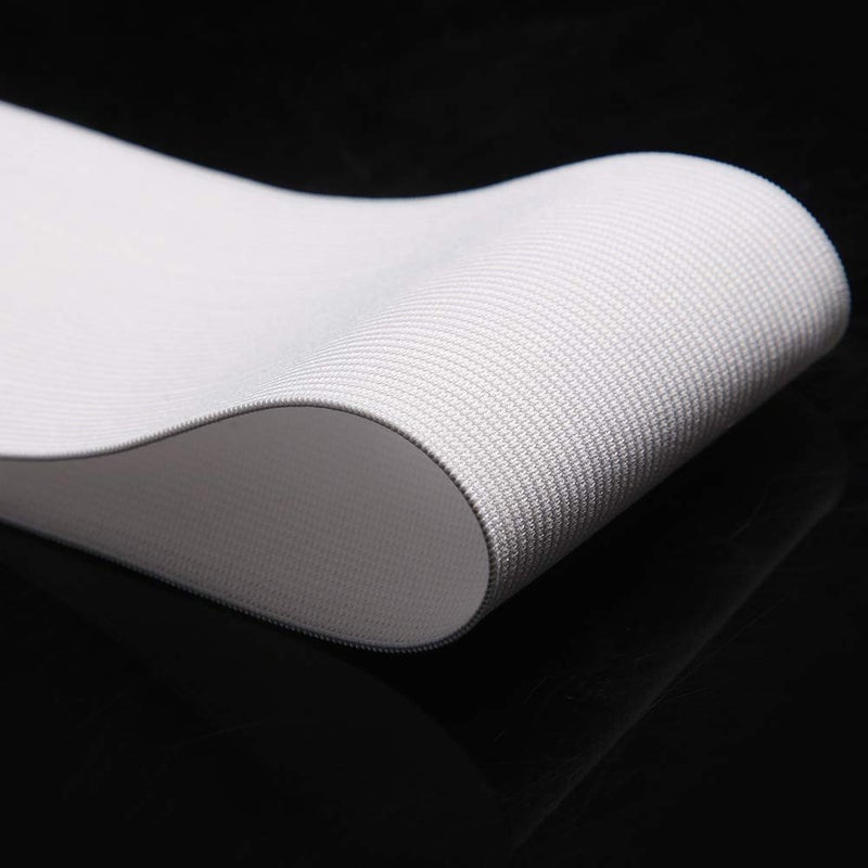 HANFINEE 3 Inch Wide Sew on Elastic Band Knitted Elastic with Heavy Stretch for Sewing Crafts DIY,Waistband,Bedspread,Cuff (White,5 Yards) - Image 2