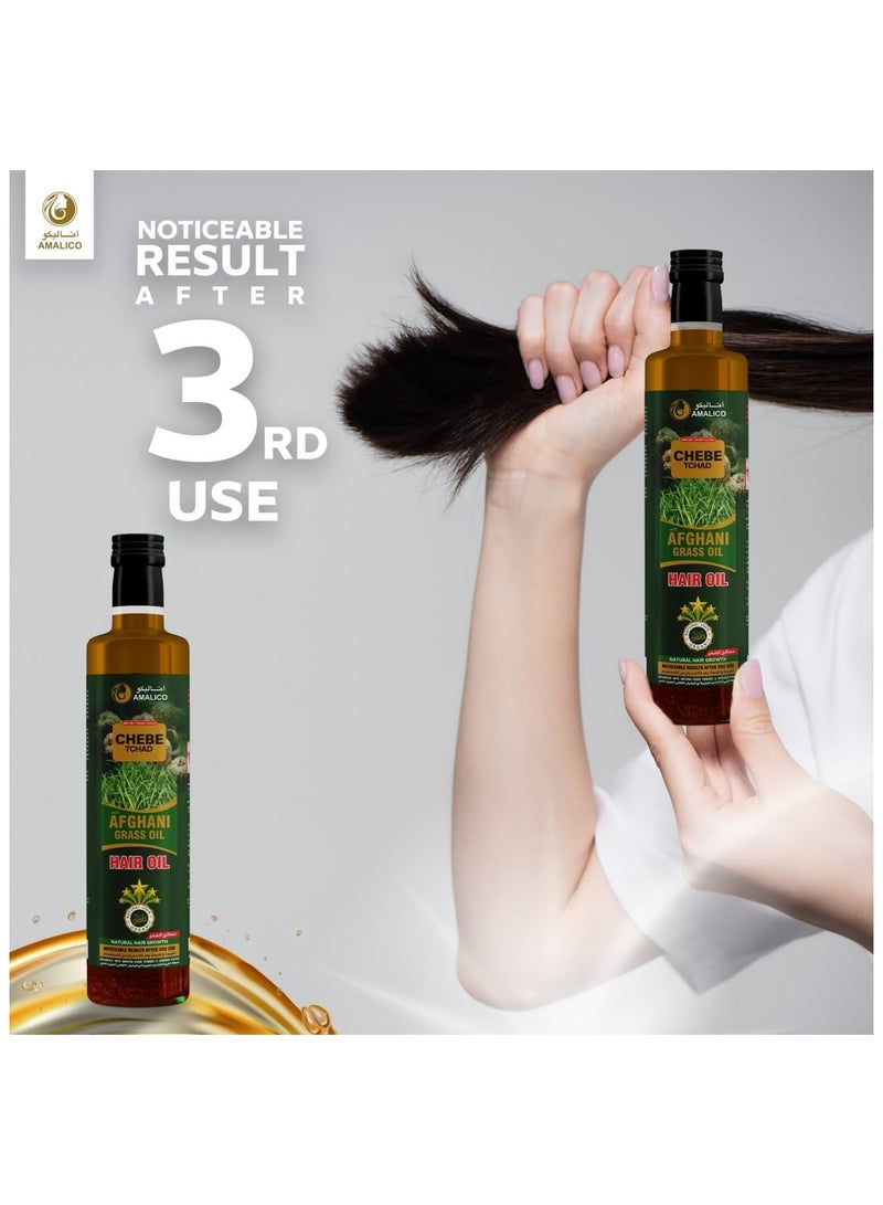 Chebe AMALICO Afghani Oil for Hair Growh with Chebe Powder - 10 in 1 Hair Oil for Deep Moisturizing - Hair Oil for Nourishment of Scalp and Dry Damaged Hair - 250 ML - Image 4