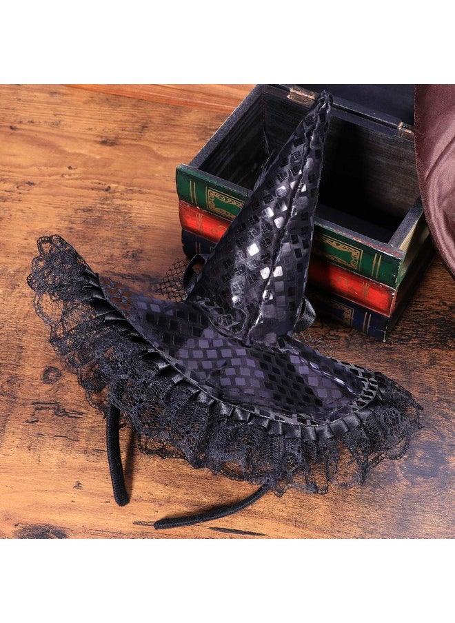 Tinksky - Children Halloween Headband Feather Party Witch Hat For Costume Dress Up Party Performance Supplies (Black) - Image 1