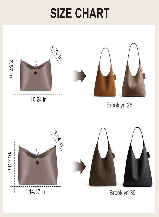 إزتيجو منظم حقيبة ZTUJO لحقيبة Coach Brooklyn 28 و 39 (لون قهوة فاتح، لحقيبة Brooklyn 39) - Image 2