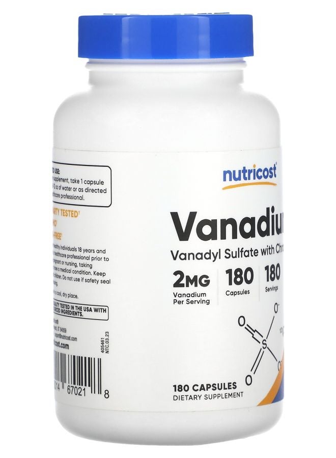 Nutricost Vanadium  2 mg  180 Capsules - Image 2