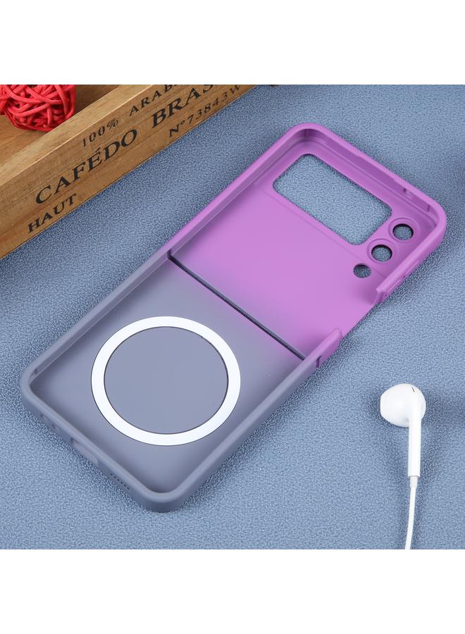 S-TOP Case For Samsung Galaxy Z Flip4 Liquid TPU Silicone Gradient MagSafe Phone Case - Image 3