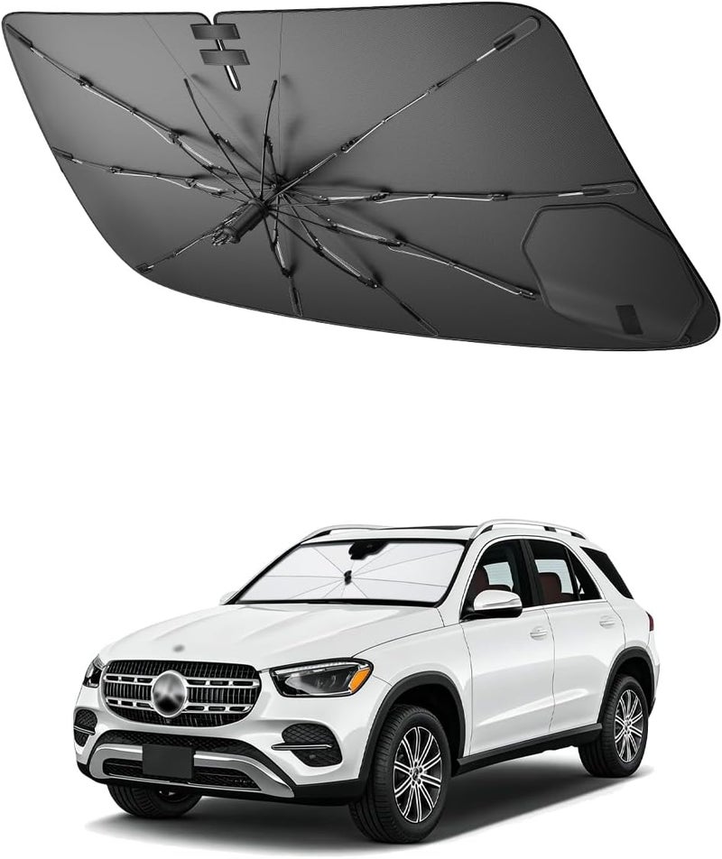 شاوهاو متوافق مع مرسيدس GLE W167 / مرسيدس GLS X167 2020-2026 واقي شمس للسيارة، واقي شمس للزجاج الأمامي، سهل التخزين مع حبل ربط، حماية من الأشعة فوق البنفسجية، إكسسوارات مرسيدس GLE - Image 1