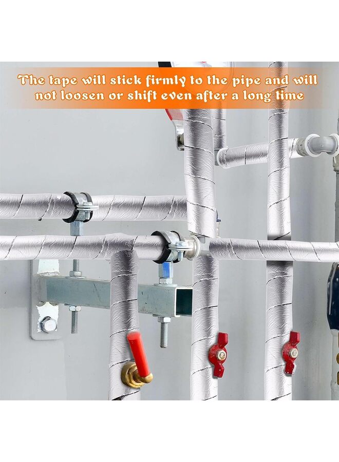 LAMAY Pipe Wrap Insulation, Outdoor Pipe Foam Insulation Tape Self Adhesive for Winter Freeze Protection, Aluminum Foil Finish - Image 5