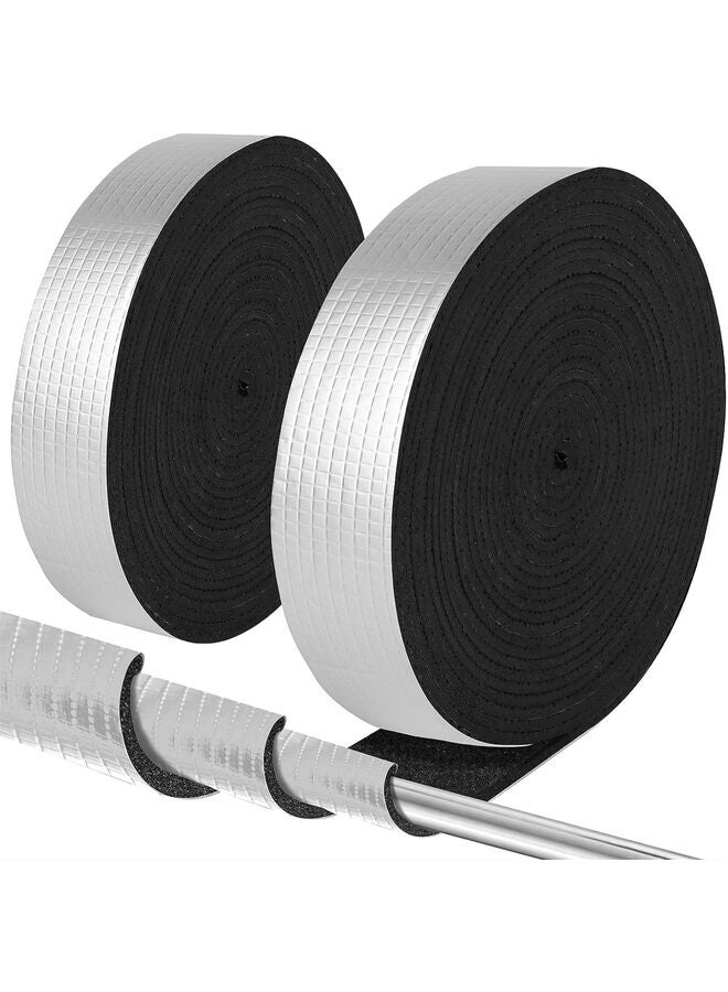 LAMAY Pipe Wrap Insulation, Outdoor Pipe Foam Insulation Tape Self Adhesive for Winter Freeze Protection, Aluminum Foil Finish - Image 1