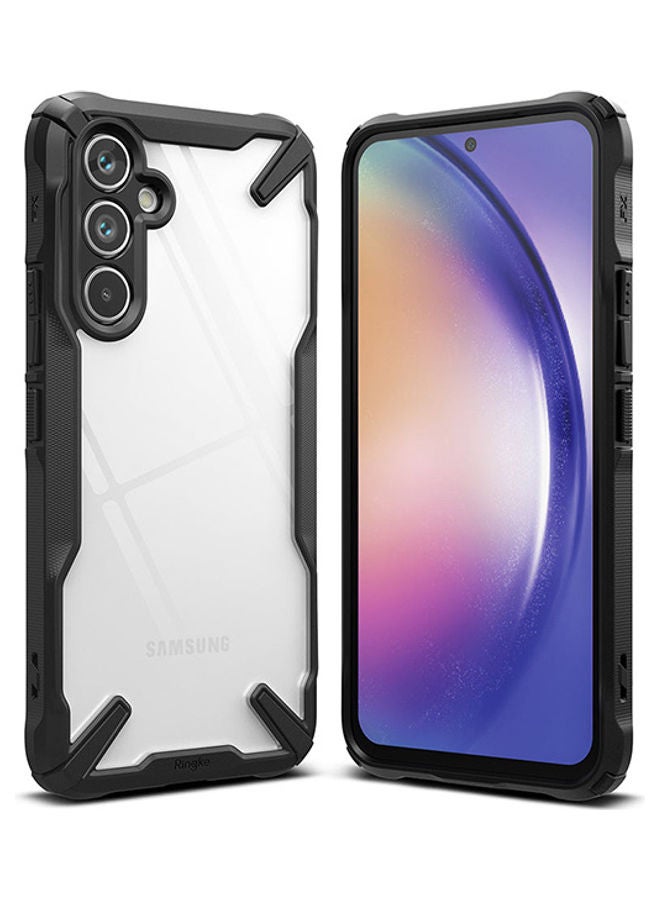 Ringke Fusion-X Compatible With Samsung Galaxy A54 5G Case Transparent Hard Back Soft Flexible TPU Bumper Scratch Resistant Protection Phone Cover Black - Image 1