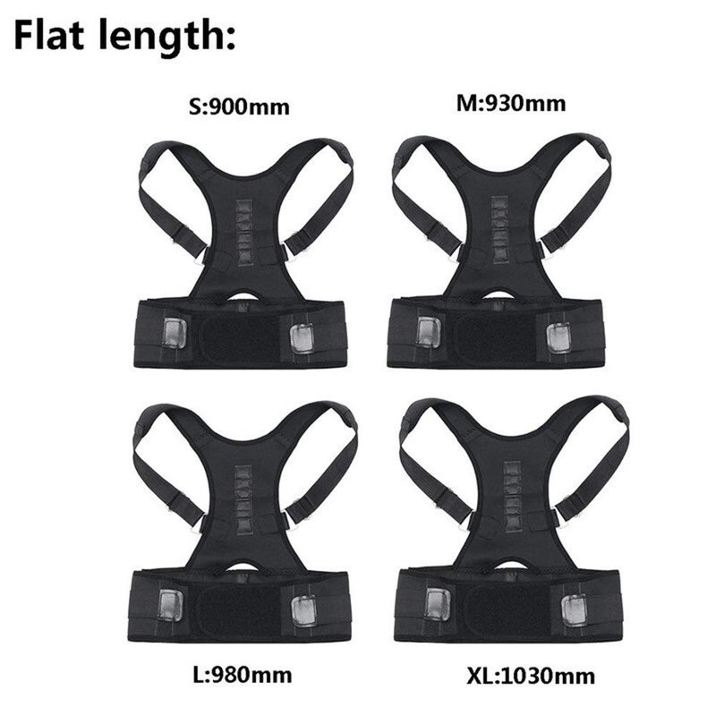 Z.L.FFLZ Sport Protective Adjustable Magnetic Posture Corrector Men Women Corset Back Brace Back Belt Lumbar Support Straight Corrector Unisex Shaper S-XL Protective Gear Set (Color : Black, Size : L) - Image 4