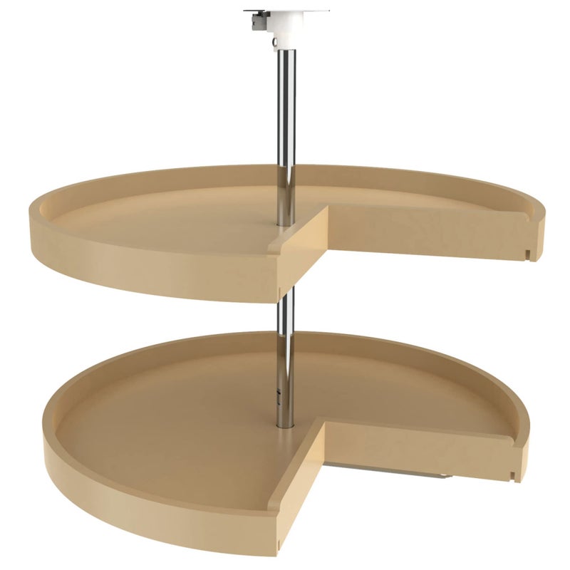 RevAShelf 2 Tier PieCut Lazy Susan for Corner Base Cabinets Plastic 28 Double Shelf Swivel Kitchen SpiceCan Organizer Almond 6942281552