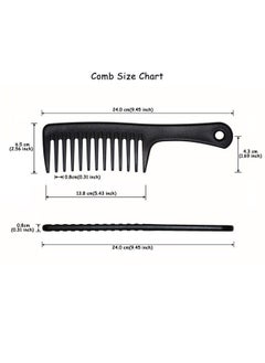 Tongtletech Wide Tooth Comb Detangling Hair Brush Wide Comb Handgrip Comb Detangler Comb Paddle Hair Comb Care Best Styling Comb For Longwet & Dry Or Curly Hair Black  - Image 5