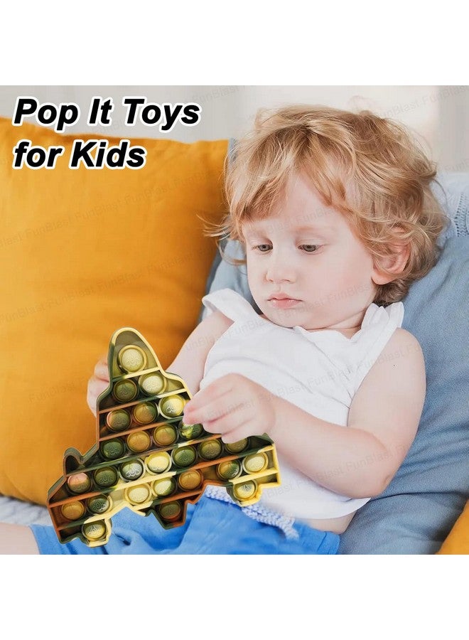 فنبلاست لعبة Pop It من FunBlast، لعبة Pop It للأطفال، لعبة Pop It، ألعاب Pop It للأطفال، لعبة Pop It Fidget، لعبة Pop It Big، لعبة Jumbo Heart & Jet Pop it Fidget، ألعاب تخفيف التوتر (عبوة من قطعتين) - Image 2