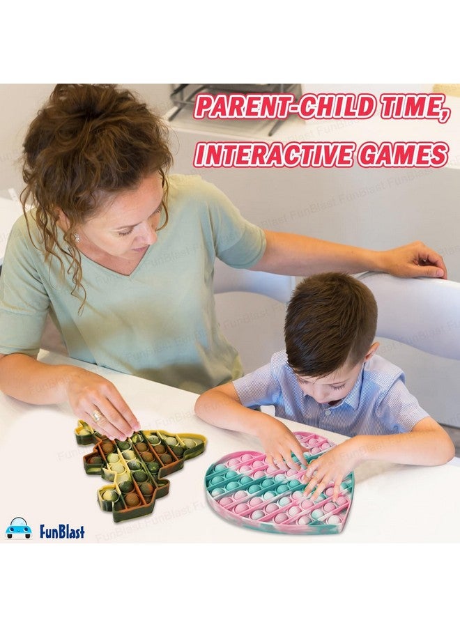فنبلاست لعبة Pop It من FunBlast، لعبة Pop It للأطفال، لعبة Pop It، ألعاب Pop It للأطفال، لعبة Pop It Fidget، لعبة Pop It Big، لعبة Jumbo Heart & Jet Pop it Fidget، ألعاب تخفيف التوتر (عبوة من قطعتين) - Image 5