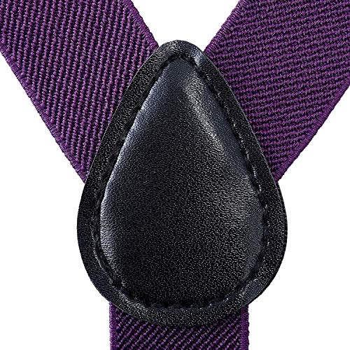 traderplus Men Elastic Suspenders and Bow Ties Set for Wedding, Formal Events (Purple) - Image 5