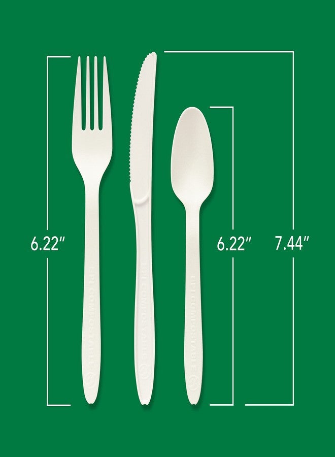 Hefty ECOSAVE Heavy Duty Assorted Cutlery, White, 24 Count, Pack of 1 - Image 2