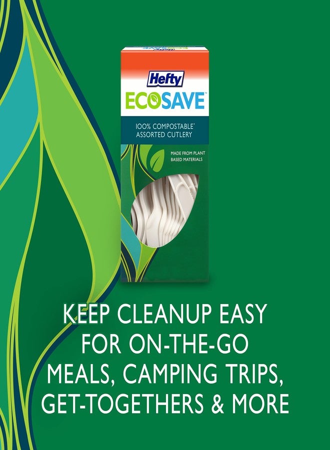 Hefty ECOSAVE Heavy Duty Assorted Cutlery, White, 24 Count, Pack of 1 - Image 4