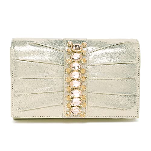 Peora Clutch Women's Purse Bridal Bag For Casual Detachable Strap Evening Sling Bag (Gold)-C53G - Image 1