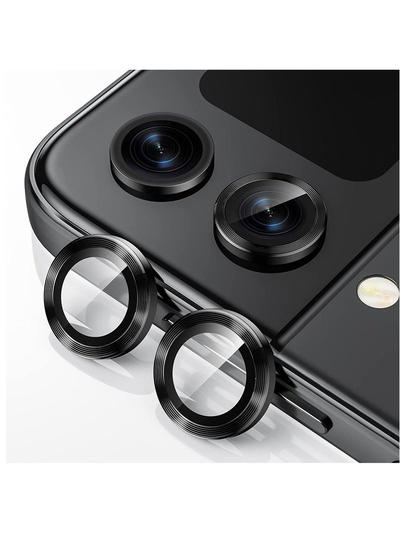 KASTWAVE Samsung Galaxy Z Flip 4 Camera Lens Protector Case Cover, Anti Scratch HD Tempered Metal Glass Camera Screen Protector Shockproof Film for Samsung Galaxy Z Flip 4 5G 2022 Accessories, Black - Image 1