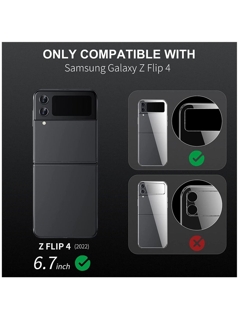 KASTWAVE Samsung Galaxy Z Flip 4 Camera Lens Protector Case Cover, Anti Scratch HD Tempered Metal Glass Camera Screen Protector Shockproof Film for Samsung Galaxy Z Flip 4 5G 2022 Accessories, Black - Image 2