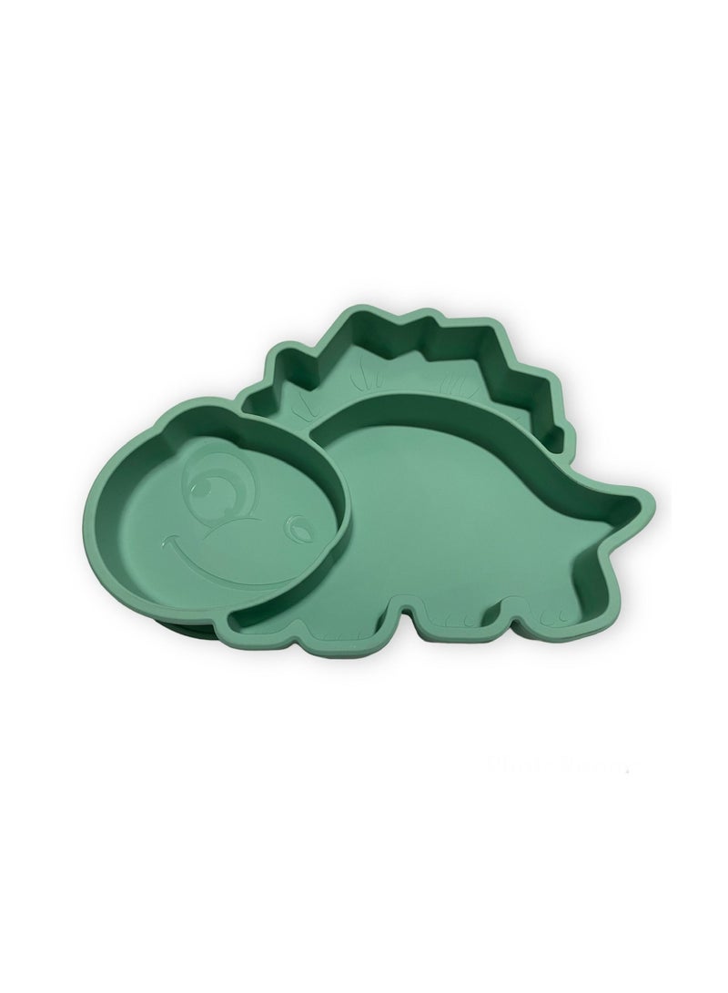 هايلاند طبق تغذية للأطفال من السيليكون بتصميم ديناصور أخضر - Image 1