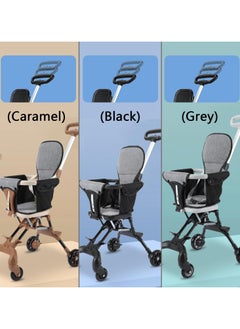 Generic Lightweight Baby Stroller Compact Stroller with One Hand Fold Travel Stroller for Airplane with Cup Holder 5 Point Harness Foot Cover Canopy, Infant Stroller for 0 to 36 Month product color black only  - Image 5
