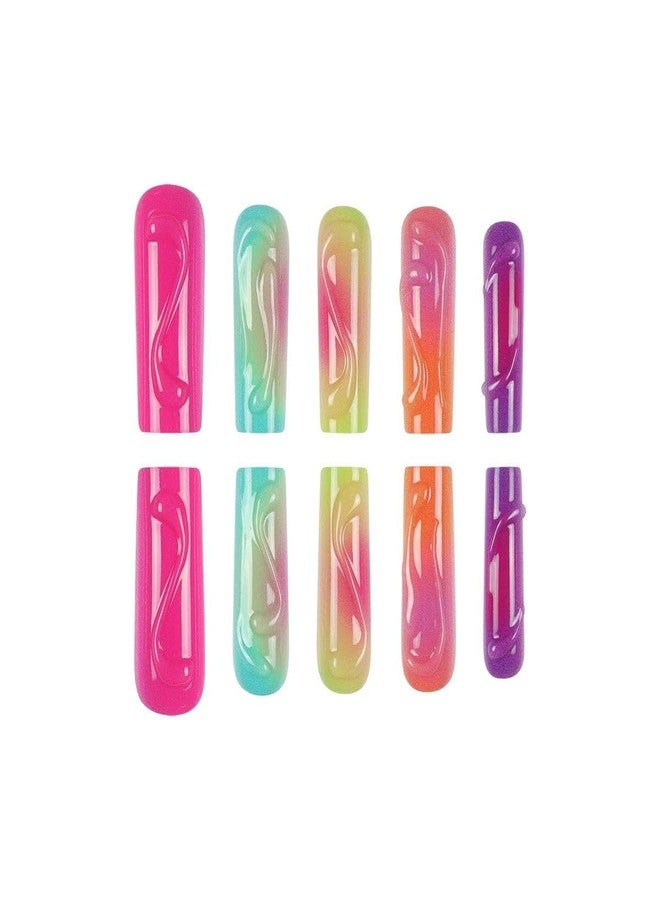 QQPPOLIU Square Press on Nails Long Fake Nails False Nails with Design for Prom and Party Gift Women Pattern 67 - Image 2