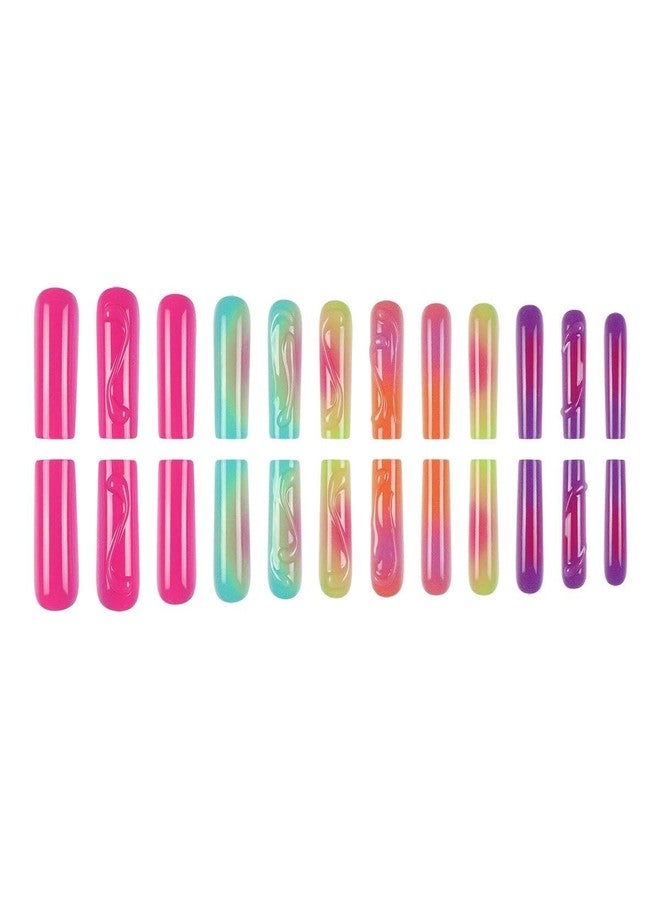 QQPPOLIU Square Press on Nails Long Fake Nails False Nails with Design for Prom and Party Gift Women Pattern 67 - Image 3