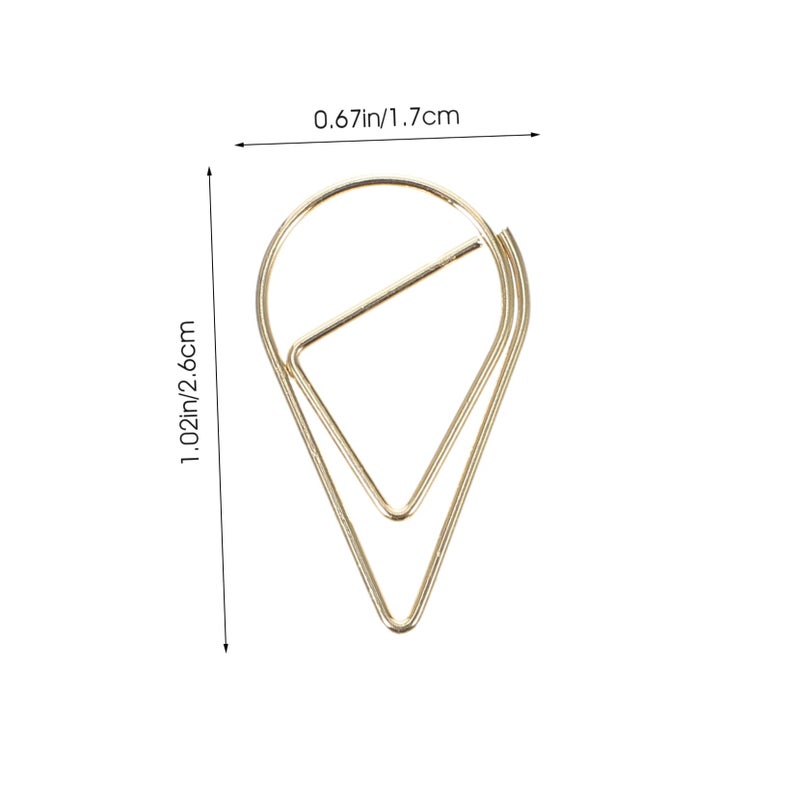 10Pcs Drip Shaped Metal Paper Clips Strong Grip For Office Photos Memos Decorative Book Clips - Image 3