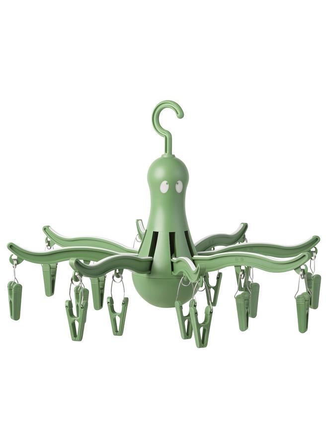 erorex Hanging dryer 16 clothes pegs, green - Image 1