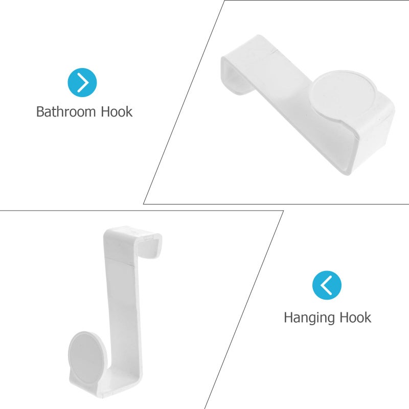 Multifunctional Z Shaped Plastic Toilet Seat Hook White Punch Free Bathroom Kitchen Organizer - Image 4