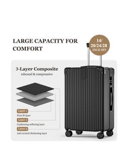 TRASSLE 4 Pack Luggage Sets, Expandable PP Hardshell Suitcase Sets, Hardside Lightweight Durable Carry On Suitcase with Spinner Wheels, TSA Lock 14/20/24/28in  - Image 3