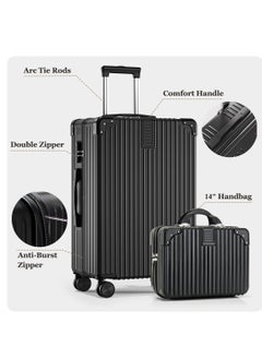 TRASSLE 4 Pack Luggage Sets, Expandable PP Hardshell Suitcase Sets, Hardside Lightweight Durable Carry On Suitcase with Spinner Wheels, TSA Lock 14/20/24/28in  - Image 4
