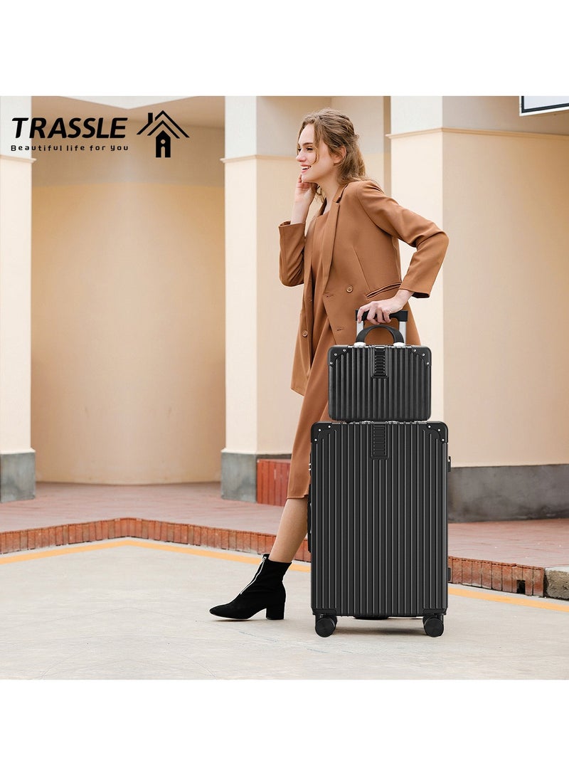 TRASSLE - 4 Pack Luggage Sets, Expandable PP Hardshell Suitcase Sets, Hardside Lightweight Durable Carry On Suitcase with Spinner Wheels, TSA Lock 14/20/24/28in - Image 1