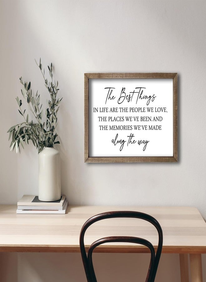Comurdyo The Best Things In Life Framed Wood Sign Plaque (16"×11") Wall Decor with Inspirational Quotes for Home Farmhouse Vintage Art (Wood Colour White) - Image 3