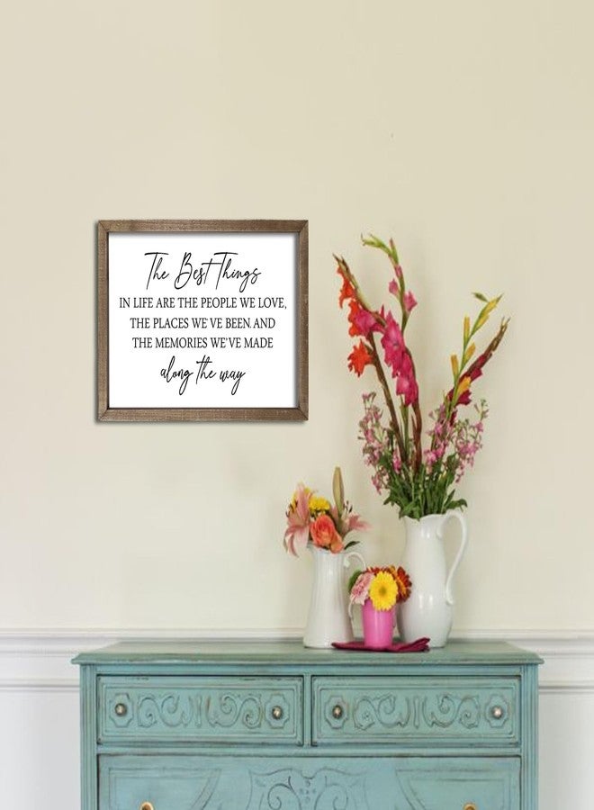 Comurdyo The Best Things In Life Framed Wood Sign Plaque (16"×11") Wall Decor with Inspirational Quotes for Home Farmhouse Vintage Art (Wood Colour White) - Image 4