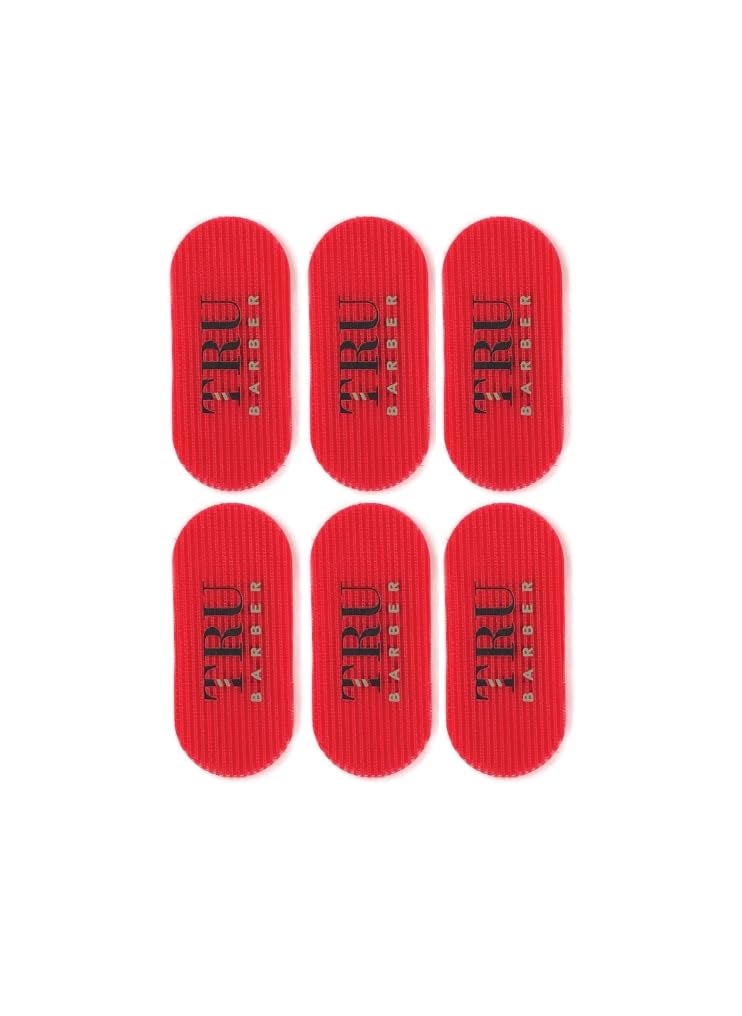 TRU BARBER - TRU BARBER Hair Grippers for Men and Women 6pcs Bundle  Salon and Barber Hair Clips for Styling Sectioning Cutting and Coloring Nonslip Grips Hair holder Red - Image 1