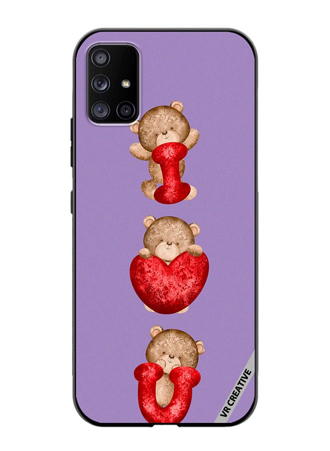 VR CREATIVE Protective Case Cover For Samsung Galaxy A51 5G Bear I Love You Design Multicolour - Image 1