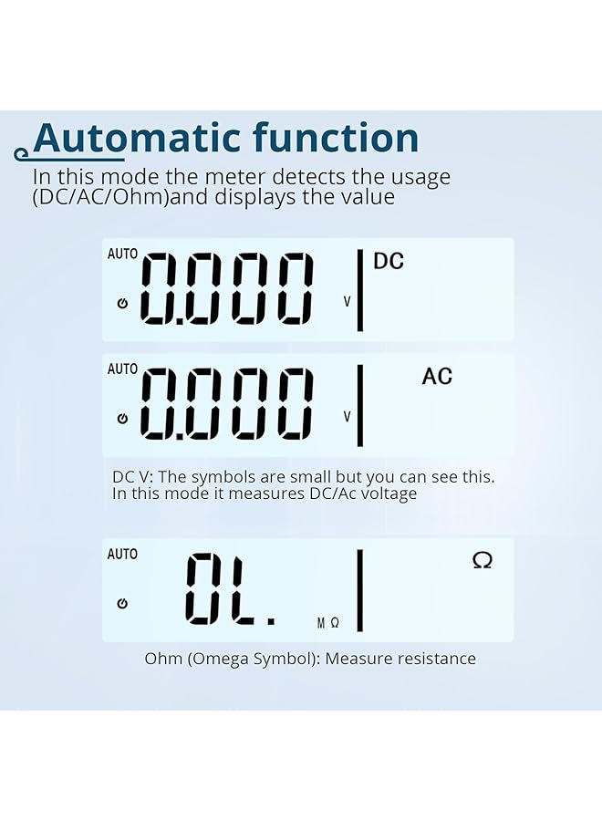 KASTWAVE Multimeter Ac/Dc Voltage Tester, 6000 Counts Pen Type Professional Current Meter, Non-Contact Electricians Voltmeter Tester For Ac/Dc Voltage, Live Wire, Resistance, Continuity And Diode Tests - Image 3