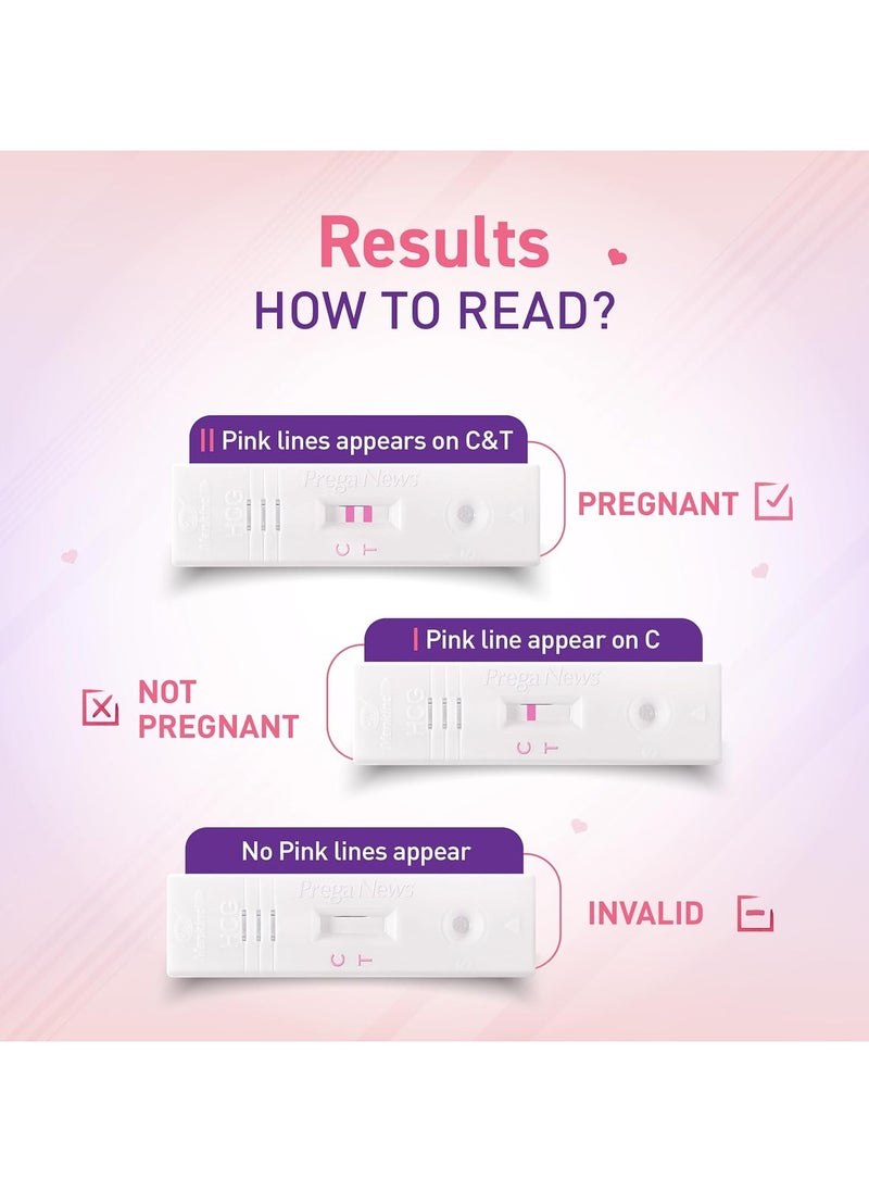 Prega News حزمة من 5 مجموعة أدوات اختبار الحمل HCG للبول  - Image 4