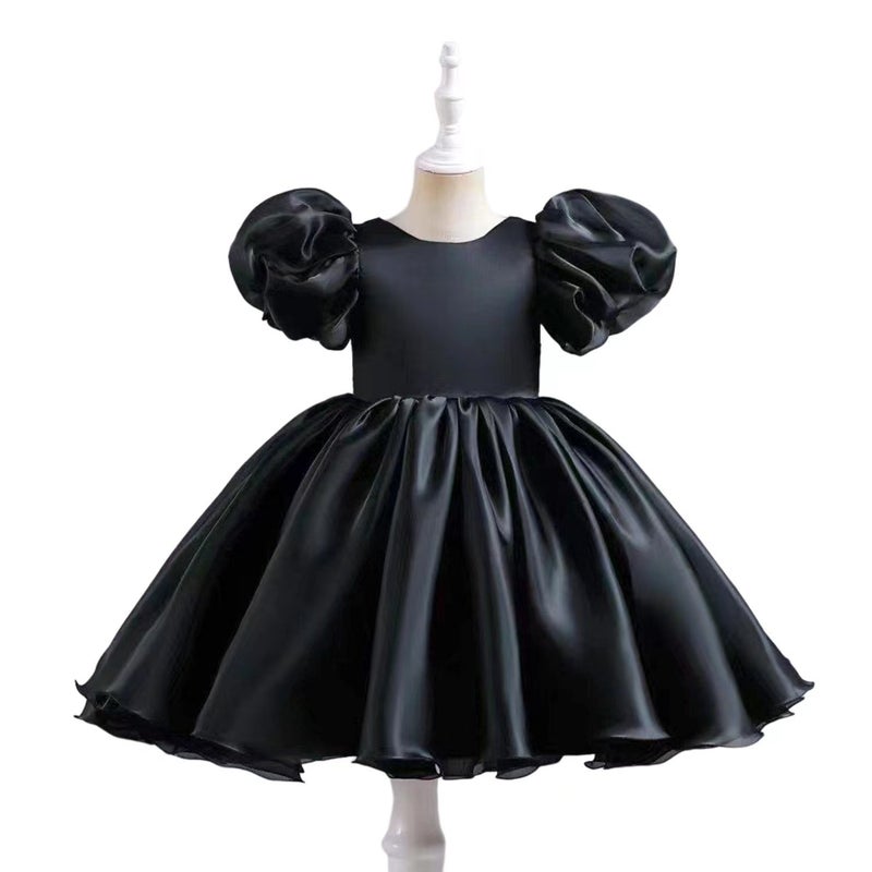 Childrens Princess Skirt Bubble Sleeve High-end Puffy Skirt Autumn dress Girls Dress Skirt Black