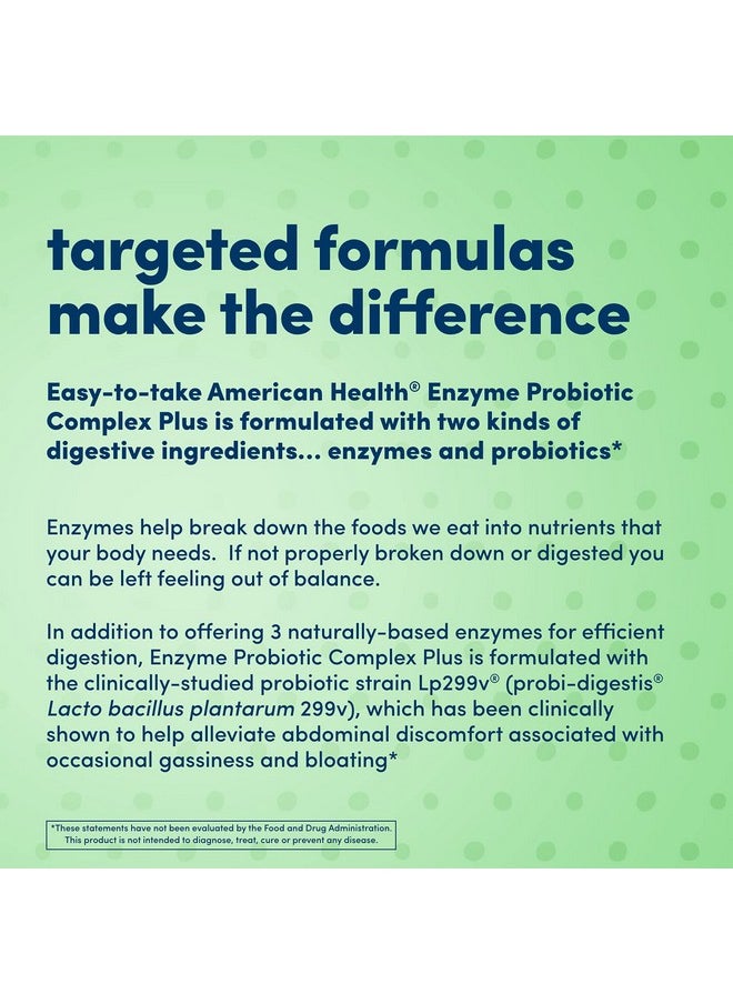 American Health - Enzyme Probiotic Complex Plus 20 Billion Microorganisms Clinically Studied Strain Advanced Support For Gas & Bloating* Nongmo 30 Capsules 30 Total Servings - Image 1