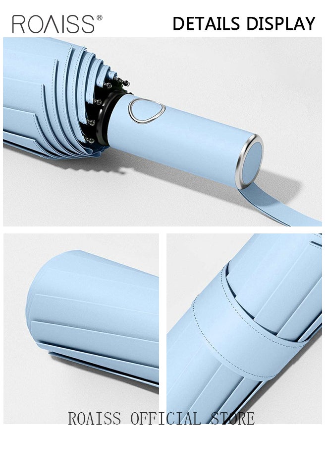 roaiss - Unisex Full Automatic Umbrella Rain and Shine Dual Use Large Reinforced Thickened Portable Arc Umbrella for UV Protection Strong Rain Resistant and Windproof Parasol - Image 1