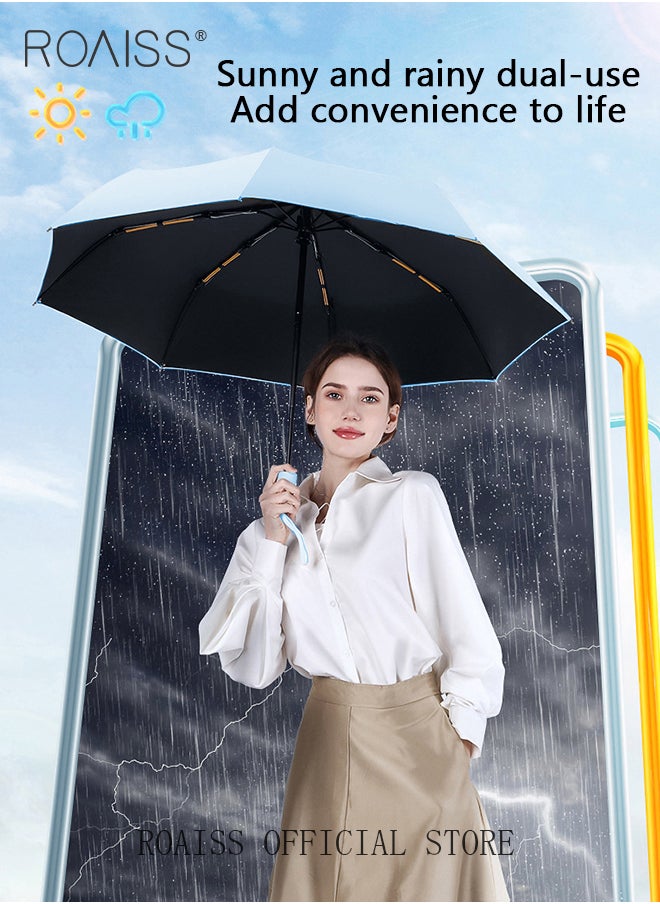 roaiss - Unisex Full Automatic Umbrella Rain and Shine Dual Use Large Reinforced Thickened Portable Arc Umbrella for UV Protection Strong Rain Resistant and Windproof Parasol - Image 1