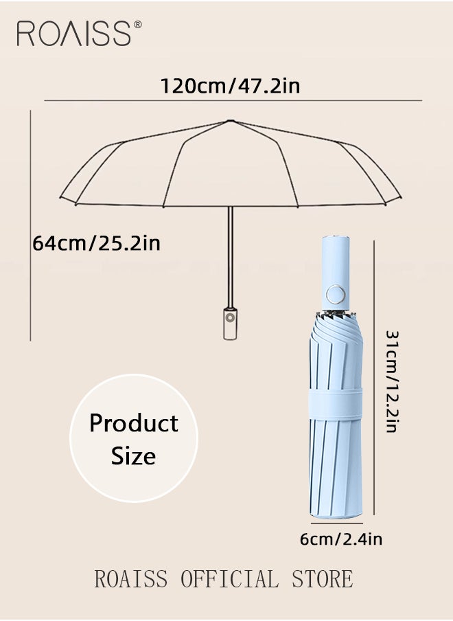 roaiss - Unisex Full Automatic Umbrella Rain and Shine Dual Use Large Reinforced Thickened Portable Arc Umbrella for UV Protection Strong Rain Resistant and Windproof Parasol - Image 1