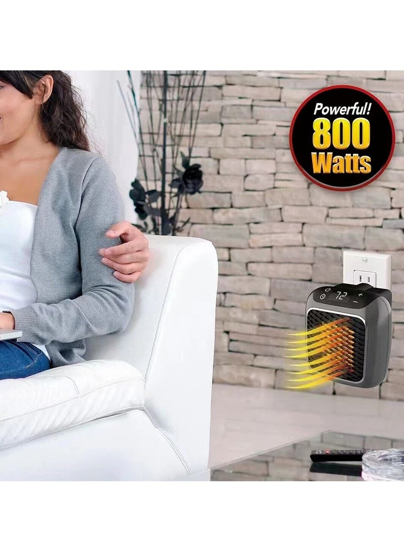 DubaiGallery Space Heater With LED Display Wall Outlet Electric Heater With Adjustable Thermostat Handy Heater Turbo, 800 Watt Wall Outlet Heater  - Image 2