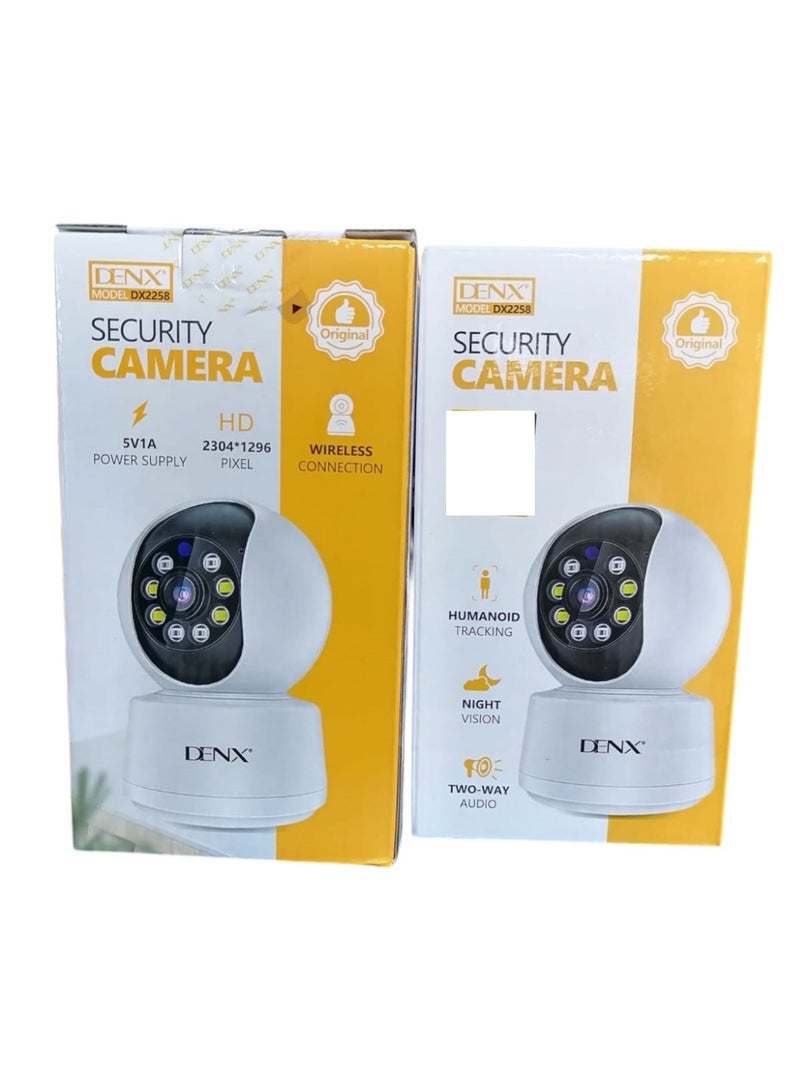 Denx High-resolution surveillance camera with 3.1 MP, featuring colored night vision, 340-degree viewing angle, and support for storage up to 128GB | DX2258 - Image 2
