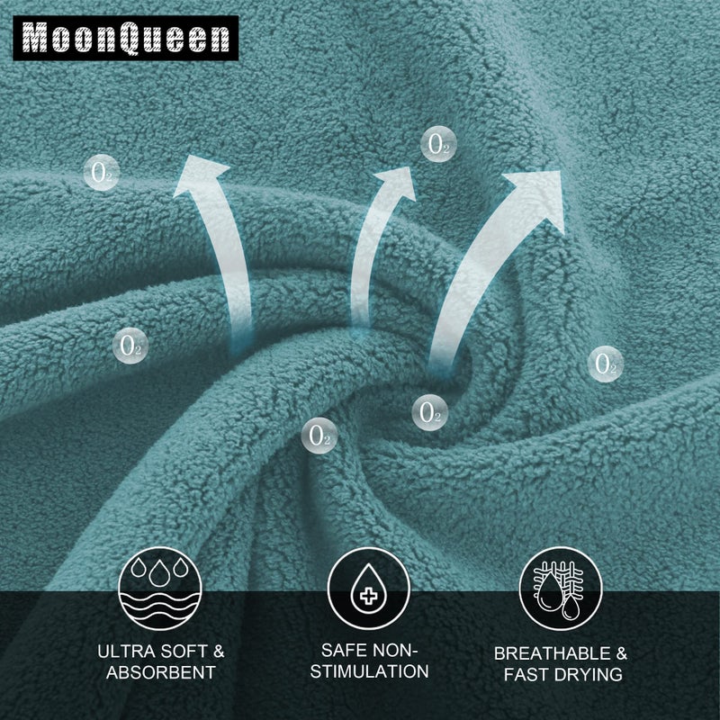 MOONQUEEN Ultra Soft Premium Washcloths Set - 12 x 12 inches - 24 Pack - Quick Drying - Highly Absorbent Coral Velvet Bathroom Wash Clothes - Use as Bath, Spa, Facial, Fingertip Towel (Teal) - Image 2