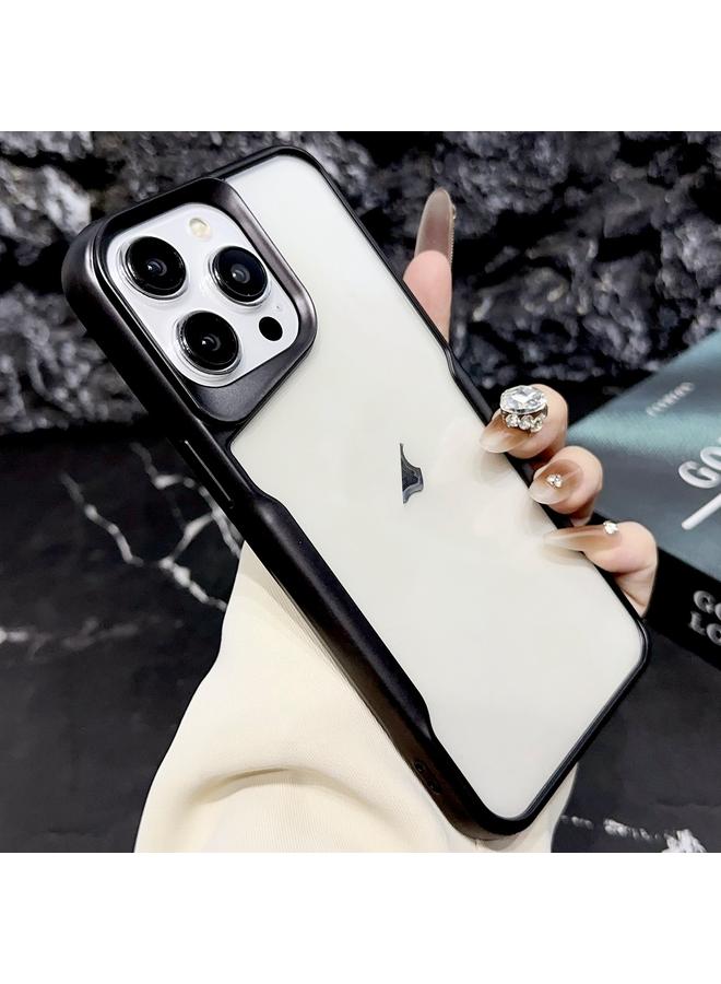 جراب هاتف TPU مطلي بالكهرباء غير اللامع لهاتف iPhone 15 Pro Max (أسود)