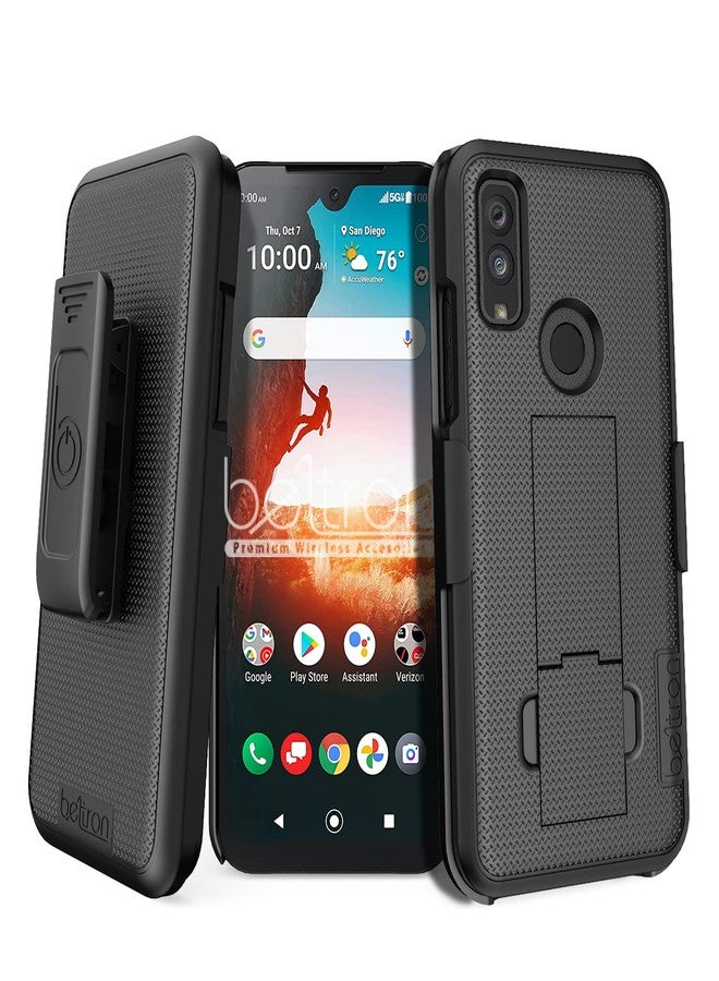 جراب BELTRON مع مشبك مدمج لهاتف Kyocera DuraSport 5G UW C6930 (Verizon) الميزات: تثبيت آمن وحامل مدمج (أسود) - Image 1