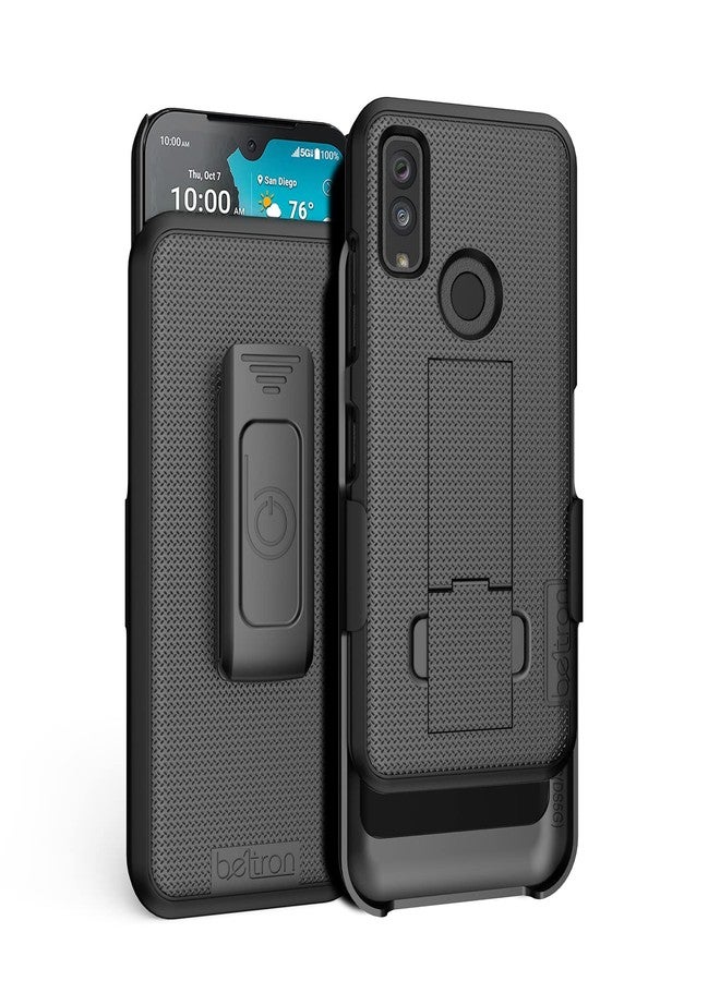 جراب BELTRON مع مشبك مدمج لهاتف Kyocera DuraSport 5G UW C6930 (Verizon) الميزات: تثبيت آمن وحامل مدمج (أسود) - Image 3