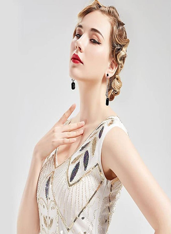 Secret for Longevity Art Deco Antique Vintage Flapper Style Jet Black Onyx Rhinestone Extra Long Dangle Earrings - Image 3