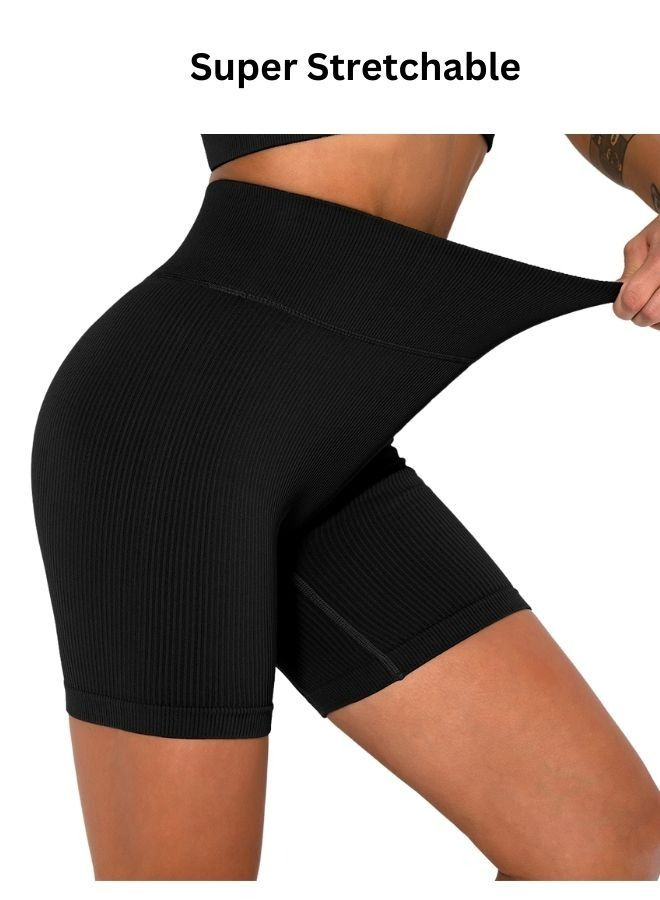 Mei Stylish High Waist Seamless Sports Shorts Tummy Control Workout Yoga Sports Stretchable Tight Shorts - Image 3